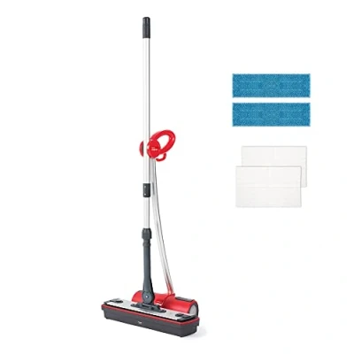 Image de Polti Moppy Red, Nettoyeur à Vapeur Balai Sans Fil, pour Tous les Sols et Surfaces Lavables, Puissance 1500 W, Capacité du Réservoir 0,7 L, Rouge