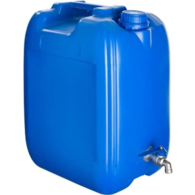 Image de POKM Toolsmarket GmbH Bidon à eau bleu 20 l sans BPA avec robinet galvanisé Réservoir d&#039;eau potable, camping, etc.