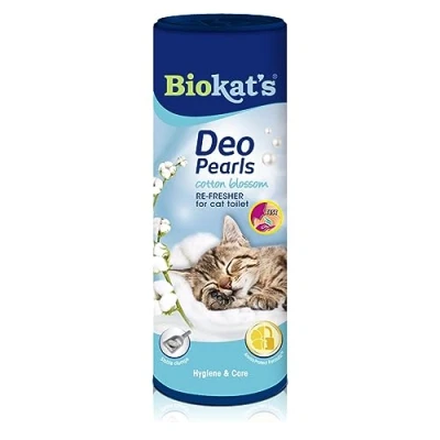 Image de Biokat’s Deo Pearls fleur de coton Complément litière parfumé pour la fraîcheur et les agglomérats compacts dans toilettes du chat 1 boîte (1 à 700 g)