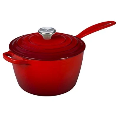 Image de Le Creuset Casserole en Fonte Émaillée Signature avec Poignée Thermorésistante et Couvercle, 20 cm, 3 L, Cerise, 21181200602430