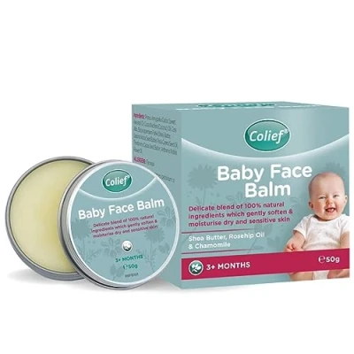 Image de Colief Baume visage pour bébé Huiles et beurres 100% naturels nourrissons Hydrate en douceur la peau sèche sensible de Contient du beurre karité, camomille, l&#039;huile