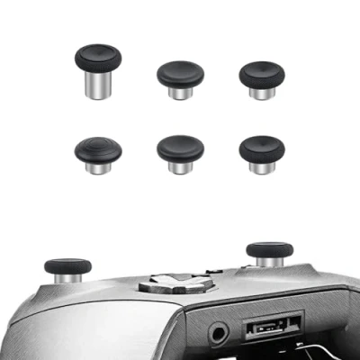 Image de Mcbazel 6 en 1 Outils de Remplacement pour Contrôleur Xbox One Elite Series 2, Thumbsticks Manette 2 Argent