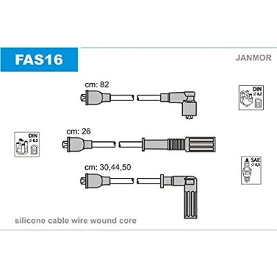 Image de JANMOR FAS16 Jeu De Fils d&#039;Allumage FIAT: Uno 3/5 portes, RITMO 1, Tipo portes