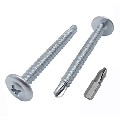 Image de Lot de 60 vis en acier zingué 4,2 x 45 mm, tête réglage modifiée Phillips, à tôle auto foreuse, autotaraudeuse (60, mm)
