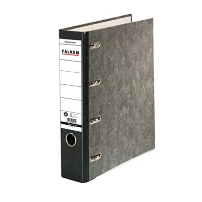 Image de Falken PP Classeur double En plastique 7 cm de large Dossier recyclage 1er Pack Noir