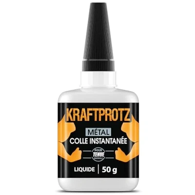 Image de ARKA KRAFTPROTZ METALL 50 g colle instantanée extra forte transparente pour métaux Super liquide Résistant à l&#039;eau Application facile &amp; tenue sûre