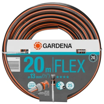 Image de Gardena Tuyau de Comfort FLEX 13 mm (1/2 Pouce), 20 m: jardin flexible et avec profil poignée puissance, imprimé 25 bars, sans pièces système (18033 20)