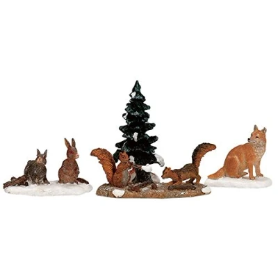 Image de Lemax Ensemble de 4 figurines Animaux la forêt
