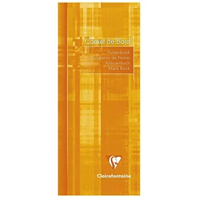 Image de ClaireFontaine 9529C Un Cahier de Bord Brochure Dos Toilé 8,5x20 cm 120 Pages avec Marges Détachables Papier Registre Vert 110 g Couverture Carte Pelliculée Couleur Aléatoire