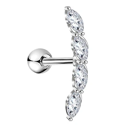 Image de OUFER Piercing Oreille Cartilage Helix 16G en Acier Chirurgical 316Lavec Courbure Pavée de Zircone Cubique Brillante Tragus Boucles d’oreilles Femme Bijoux Anneau 6mm