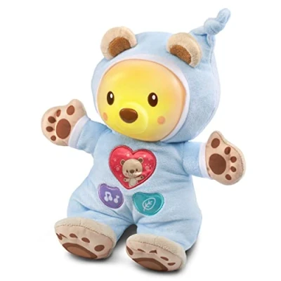 Image de VTech Léon, Mon Lumi Ourson, Poupée Doudou Bébé, Veilleuse Réglable, Jouet Musical Musique Douce, Berceuses et Sons de la Nature, Cadeau Naissance Contenu en Français