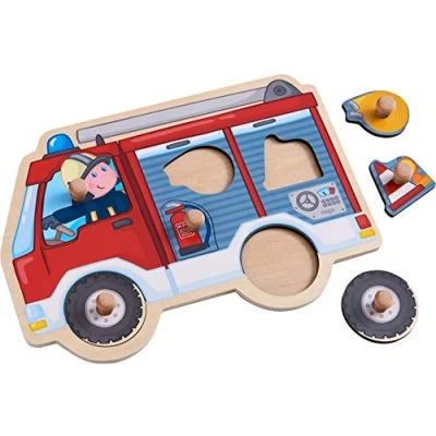 Image de HABA Greif Feuerwehrauto Puzzle pour enfants, Taille: One Size, Multi coloured