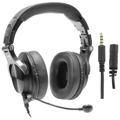 Image de Plugger Studio DJH40 M Casque Gaming avec micro pour PC, Filaire Noir. d&#039;écoute fermé confortable Streaming, Télétravail, Conférence sur tablette Smartphone Ordinateur. Compatible PS4 Xbox One.