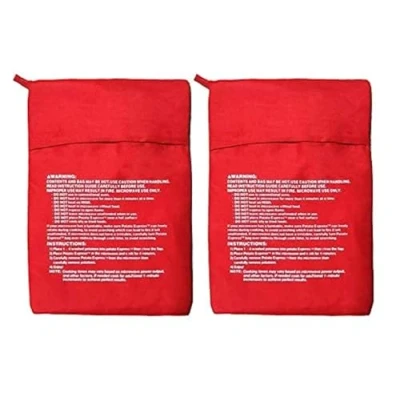 Image de momoland Lot de 2 sacs pour micro ondes Pommes terre Sac cuisson parfaites seulement en 4 à 6 minutes Rouge