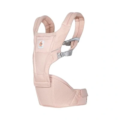 Image de porte bébé Ergobaby Alta Hip Seat avec siège de hanche pour bébés et jeunes enfants à partir 4 mois (5,5 kg 20,4 kg), en Mesh SoftFlex, Pink Quartz