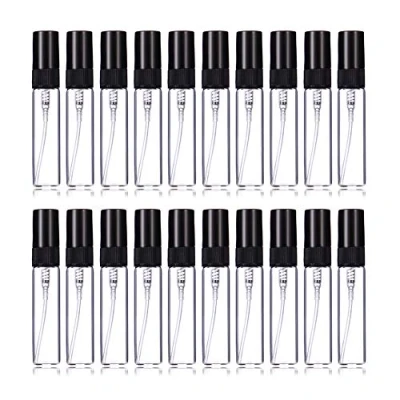 Image de Enslz Lot de 20 minis flacons vaporisateurs Pour parfum rechargeables en verre transparent voyage (5 ml, noir)