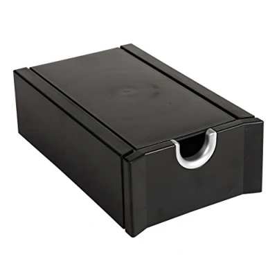 Image de Exacompta Réf. 685411D Fichier pour cartes de visite Exactive livré avec un index alphabétique peut contenir 300 dim 19x11 4x6 1 cm certifié Ange Bleu couleur noir/argent