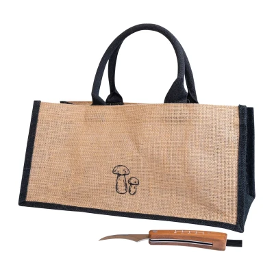 Image de Sagaform Ensemble de couteau et sachet pour champignons Karl Johan Beige noir