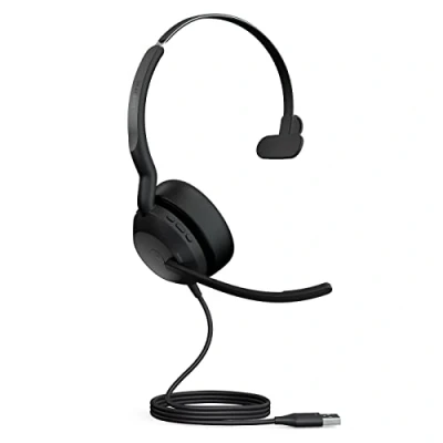Image de Jabra Evolve2 50 Micro casque filaire mono Technologie Air Comfort, microphones à réduction de bruit et ANC Certifié MS Teams, fonctionne avec toutes les autres plateformes Noir
