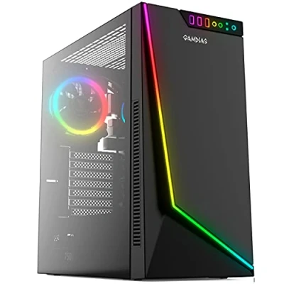 Image de Boitier Moyen Tour ATX Gamdias Argus M1 RGB avec Panneau vitré (Noir)