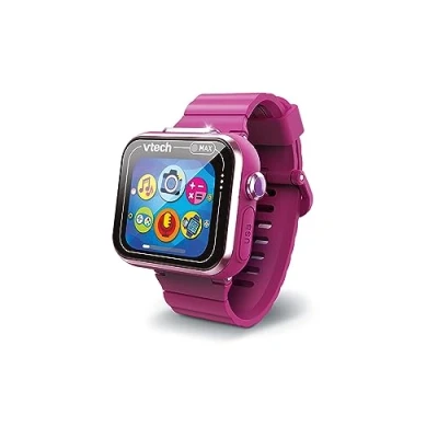 Image de VTech KidiZoom SmartWatch MAX Rose Framboise, Montre Digitale Enfant, Photo, Selfie, Vidéo, Écran Tactile Horizontal, Jouet High Tech, Cadeau Enfant et Ado de 5 Ans à 14 Contenu en Français