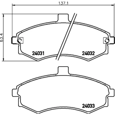 Image de HELLA 8DB 355 010 481 Jeu de plaquettes frein avec indicateur d&#039;usure HYUNDAI: Matrix, Elantra III 5 portes, Berline
