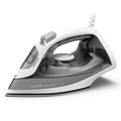 Image de Philips 2000 Séries Fer à Vapeur Jusqu&#039;à 25g/min de Continue. 2000W. Réservoir d&#039;Eau 250 ml. Défroissage Rapide. 4 Réglages. Semelle Céramique. Léger pour Repassage Facile. Gris (DST2020/80)