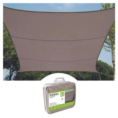 Image de Perel Voile d&#039;ombrage, Hydrofuge, 4 x 3 m, 160 g/m², Polyester, rectangulaire, Taupe