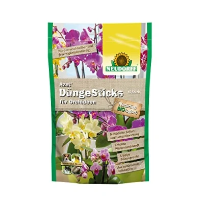 Image de Neudorff Azet Lot de 40 bâtonnets d&#039;engrais Bio pour orchidées Une Floraison abondante des Effet Longue durée 2 Mois Marron