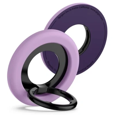 Image de Spigen Nano Pop MagFit Anneau Telephone pour Magsafe, [Fixation Magnétique et réglage à 135] Support Poignée Téléphone Compatible avec iPhone 16 15 14 13 12 Violet