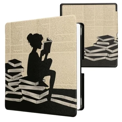 Image de kwmobile Étui Compatible avec Amazon Kindle Scribe (2024) Coque à Rabat magnétique Tablette eReader Similicuir Noir Beige