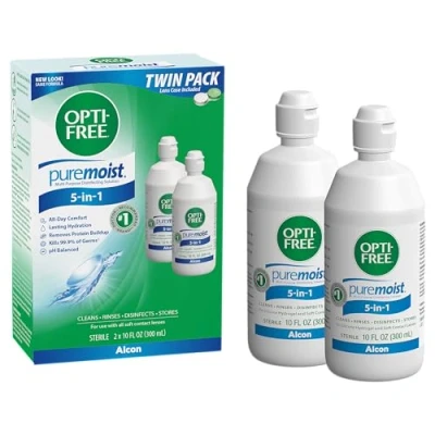 Image de Opti Free Puremoist Multi Purpose Disinfecting Solution, 10 Oz (Pack of 2) by