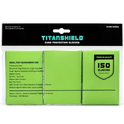 Image de TitanShield 150 Pochettes de protection pour cartes à collectionner taille standard Magic The Gathering MTG, collection baseball, Dropmix (Vert Slime)