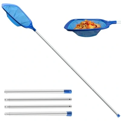 Image de Jsdoin 161cm épuisettes de Surface pour Piscine, Filet épuisette Piscine avec 123CM Télescopique Réglable Nettoyer la Spa, Source Chaude