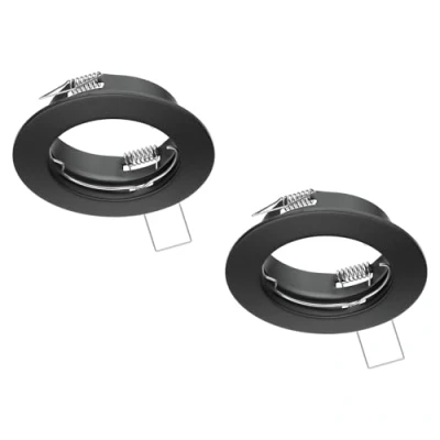 Image de ledscom.de 2 cadres d&#039;encastrement au plafond FERE, rond, noir mat