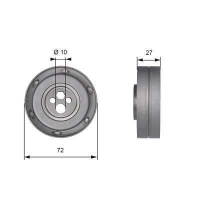 Image de GATES T41216 Poulie tendeur, courroie crantée Tru Power AUDI: A8 D2, Cabriolet B4, 80 B4 Berline