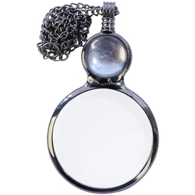 Image de TOFBS Loupe Suspendue Collier Pendentif Loupe,loupe de lecture en verre,Loupe Lentille mode Décorative Avec pour journaux, (Blanc)