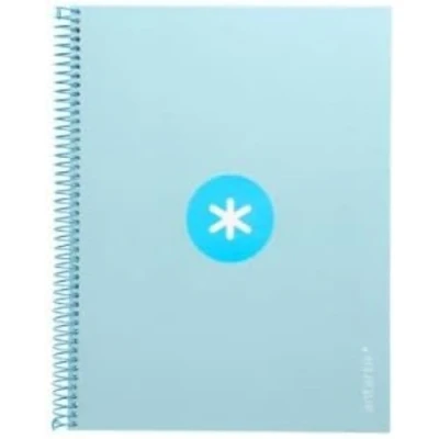 Image de Antartik Cahier à spirale leiderpapel a4 micro couverture doublé80h 90 gr horizontal 1 bande 4 trous couleur céleste