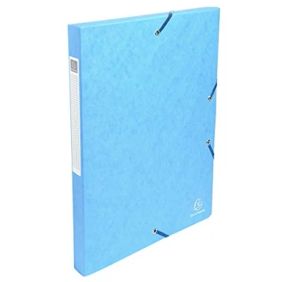 Image de Exacompta Réf. 50306E 1 boite de classement avec élastiques Exabox en carte lustrée 600g/m2 Dos 2,5 cm dimensions 25 x 33 pour documents A4 couleur turquoise livrée montée