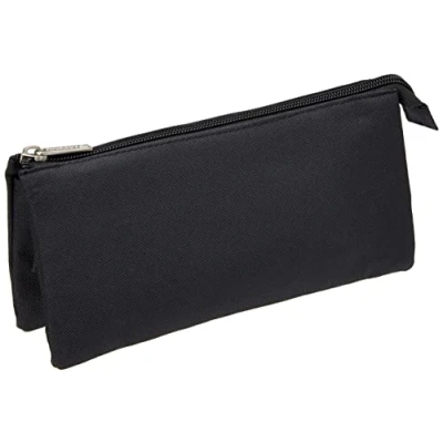 Image de Clairefontaine 8490C Trousse Scolaire Plate 3 compartiments 22x2x10 cm, Noir