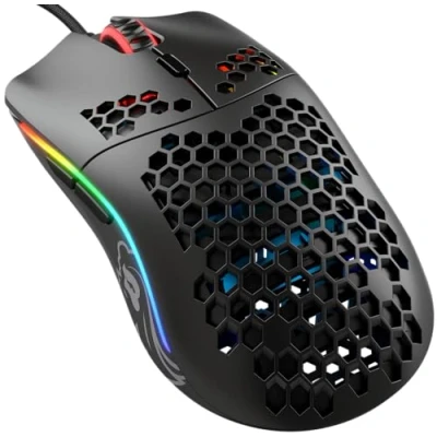 Image de Glorious Gaming Model O (Petite) Souris de jeu filaire Design nid d’abeille 58 g, RGB, capteur Pixart 3360, switches Omron, ambidextre Noir mat