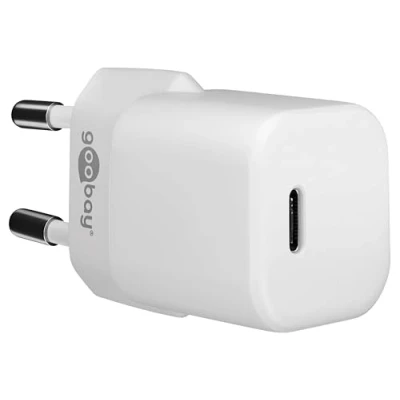 Image de goobay 59716 Chargeur USB C Nano / 30w Power Delivery Alimentation pour iPhone 14 IPad Pro/Magsafe/AirPods Pro/Samsung Galaxy Series/Google Pixel 5/4/3 Blanc