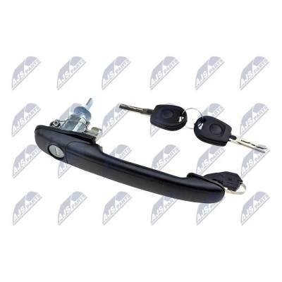 Image de NTY EZC VW 114 Poignée de Porte avant droite, gauche avec cylindre fermeture, clé noir VOLKSWAGEN: Sharan I, SEAT: Alhambra I