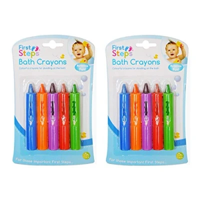 Image de First Steps Lot de 10 Crayons Bain non Toxiques pour Bébé