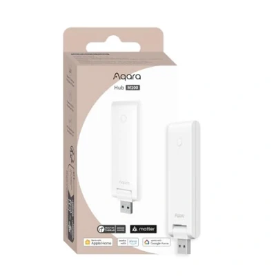 Image de Aqara Hub Intelligent M100, Contrôleur Matter, Routeur de Bordure Thread, Zigbee/Thread, Wi FI 6, Compatible avec Alexa, HomeKit, Google Home, IFTTT, Home Assistant