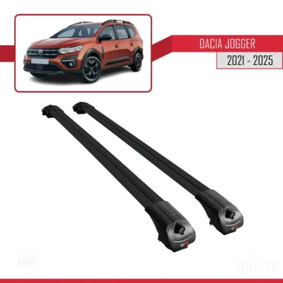 Image de Apline Compatible avec Dacia Jogger 2021 2024 Barres de Toit ACE 1 Railing Porte Bagages Voiture Noir
