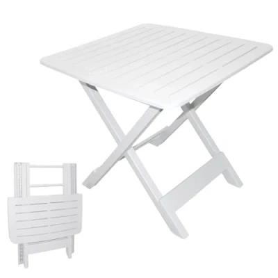 Image de Spetebo table pliante Tevere, Blanc, 80 x 72 70 cm, Idéale comme d&#039;appoint
