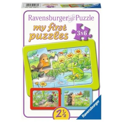 Image de Ravensburger Petits Animaux de Jardin 05138 Petit 3 x 6 pièces My First Puzzle pour Enfants à partir 2,5 Ans, 05138, Jaune