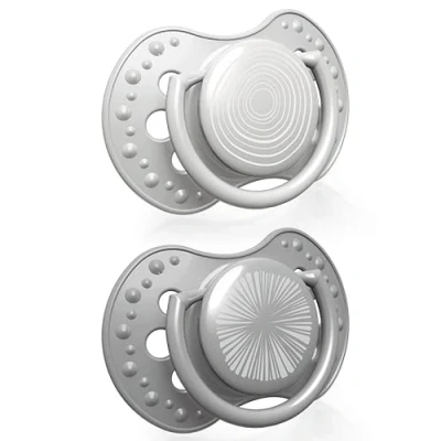 Image de LOVI sucette 0 3 mois, Sucettes pour bébés avec tétine en silicone, Embout dynamique, Sans BPA, Collection Harmony, 2 pièces, Gris
