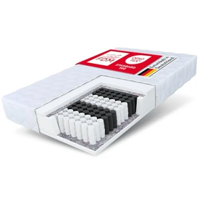 Image de FDM Medic Max Ressorts ensachés 80 x 200 cm 7 Zones de Couchage Matelas dureté H3 (mi Dur) 23 d&#039;épaisseur Mousse polyuréthane Oeko Tex antiallergique Housse Amovible et Lavable.